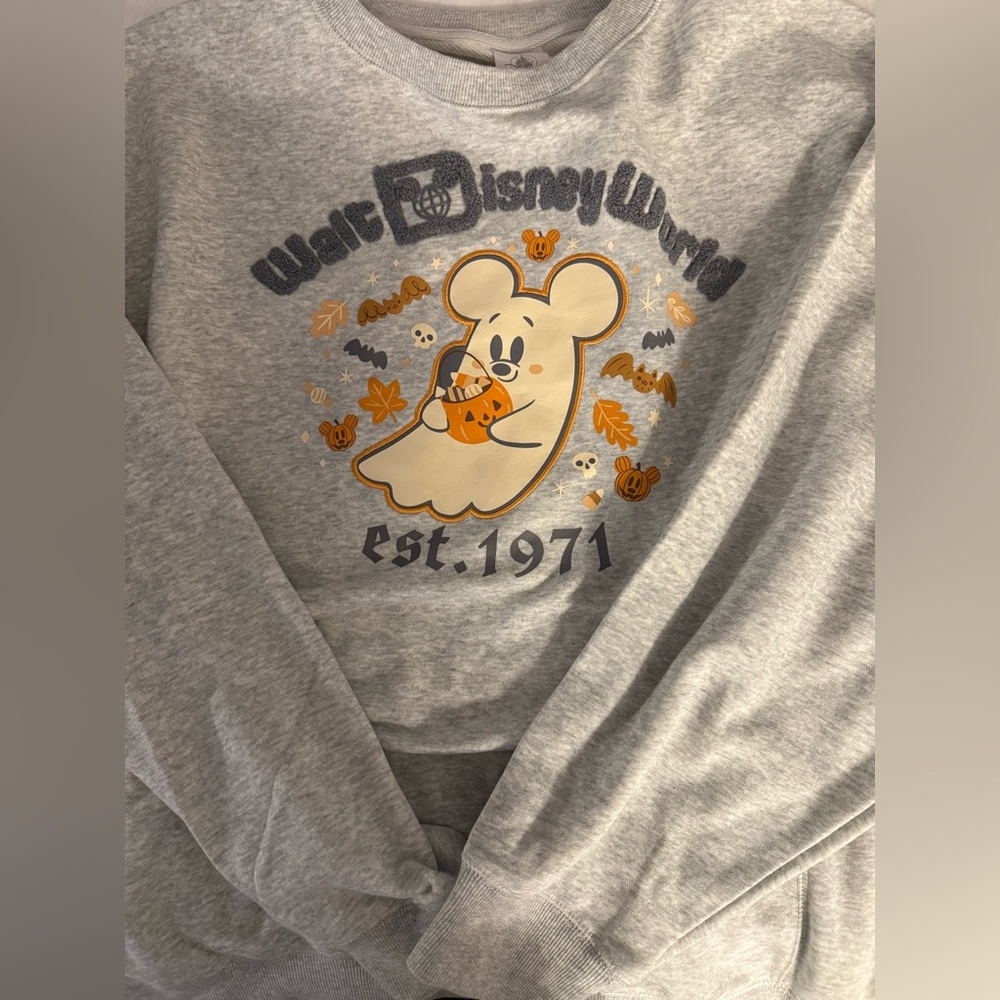 ‘25 Disney Halloween Mickey Jack O Lantern Ghost Pastel Collection Sweatshirt 1X